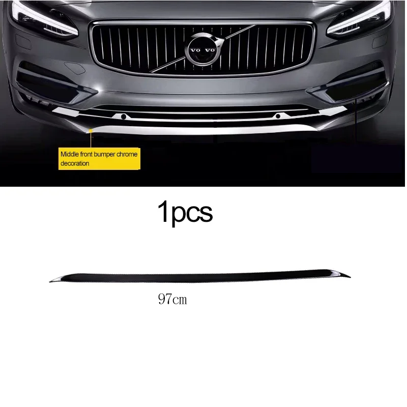 

for Volvo S90 V90 front bumper decoration black brushed accessories 2018 2019 2020