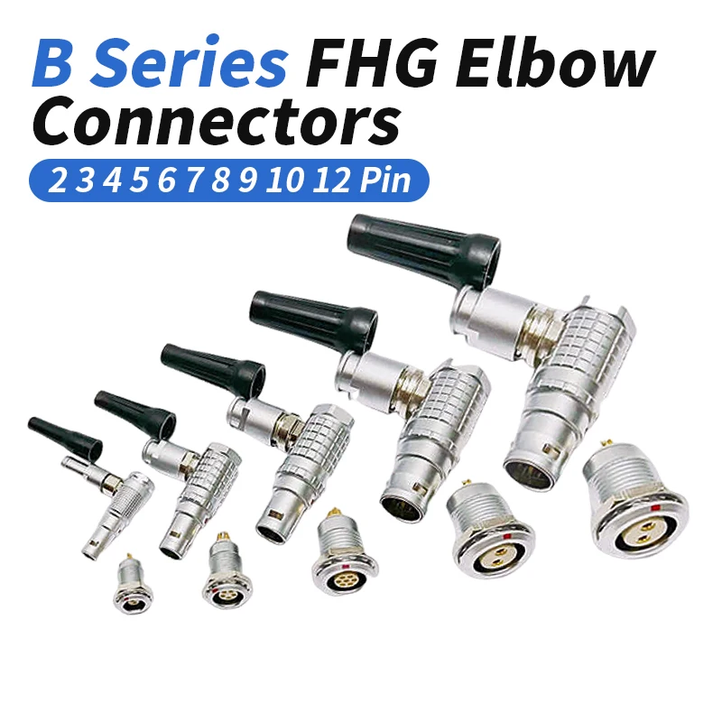 Elbow FHG Aviation Plug EGG Socket Compatible with REMO 0B 1B 2B 3B  2 3 4 5 6 7 8 9 10 12 Pin Push-pull Self-locking Connector
