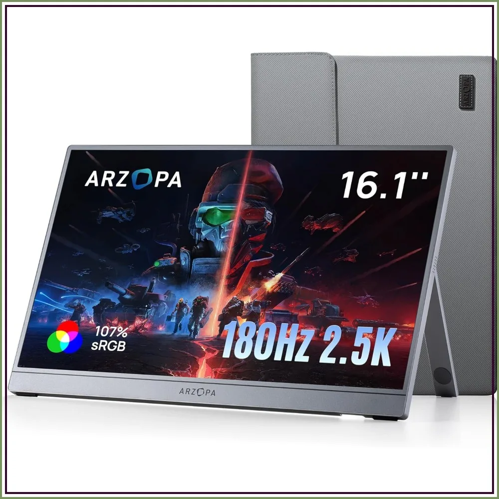 Monitor Portátil 16.1" 2.5K 180Hz: Jogos e Trabalho Imersivos