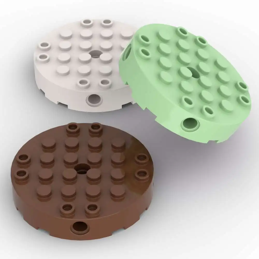 

MOC 1 шт. 18897 отверстия для булавок и центральный кирпич, круглый 6x6 с четырехсторонними сменными строительными блоками, игрушка для взрослых и мальчиков, праздничный подарок