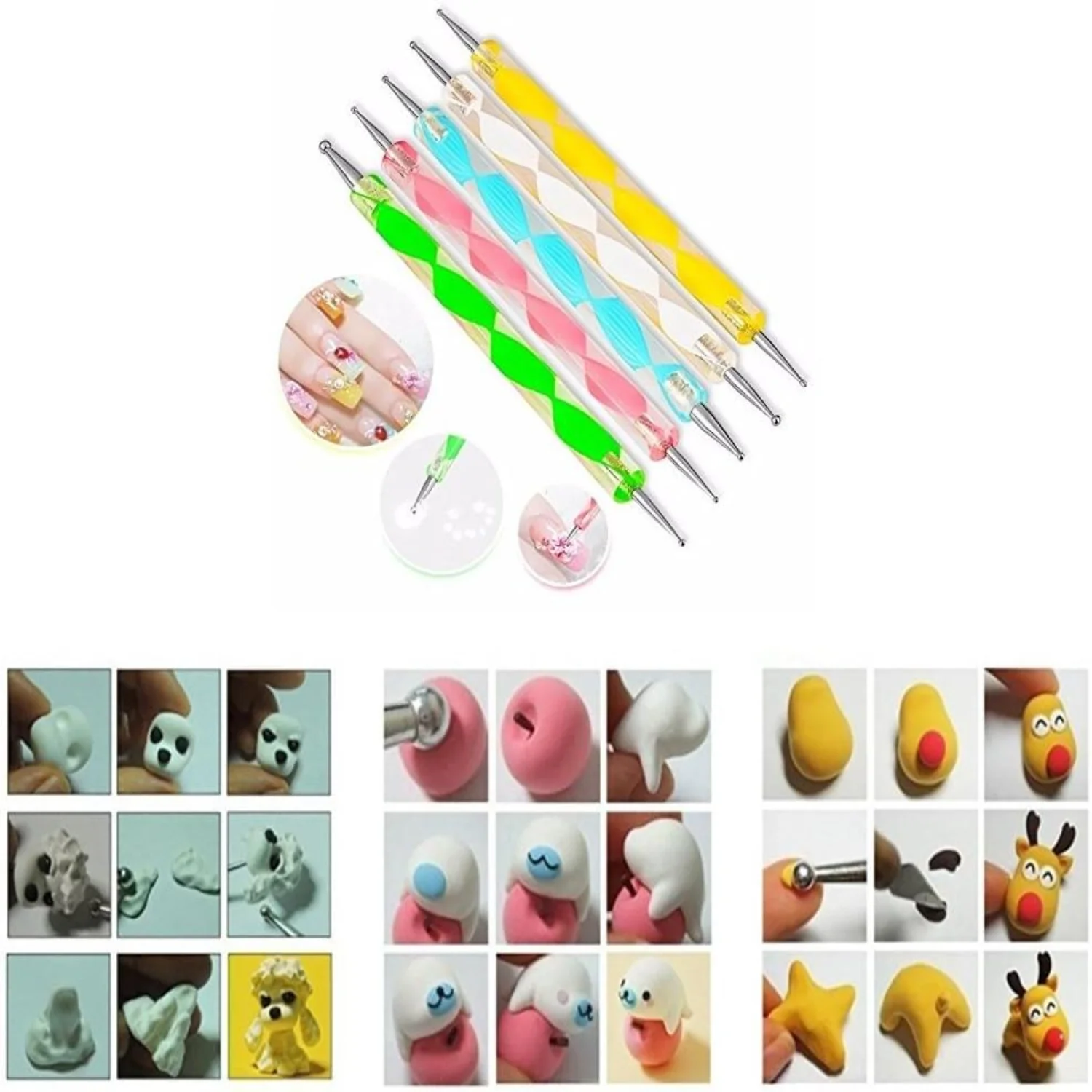 Esperienza di lavorazione migliorata con set di stilo a sfera COMIART professionale e versatile da 5 pezzi: ideale per nail art, scolpire, embos