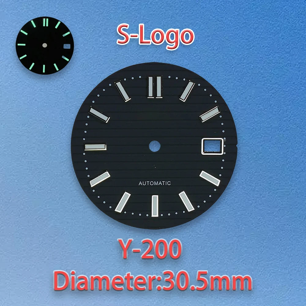 Slogo جودة عالية NH35 الطلب 30.5 مللي متر نوتيلوس ساعة بقرص S الطلب الأخضر مضيئة الطلب مناسبة لحركة NH35/NH36 ﻿