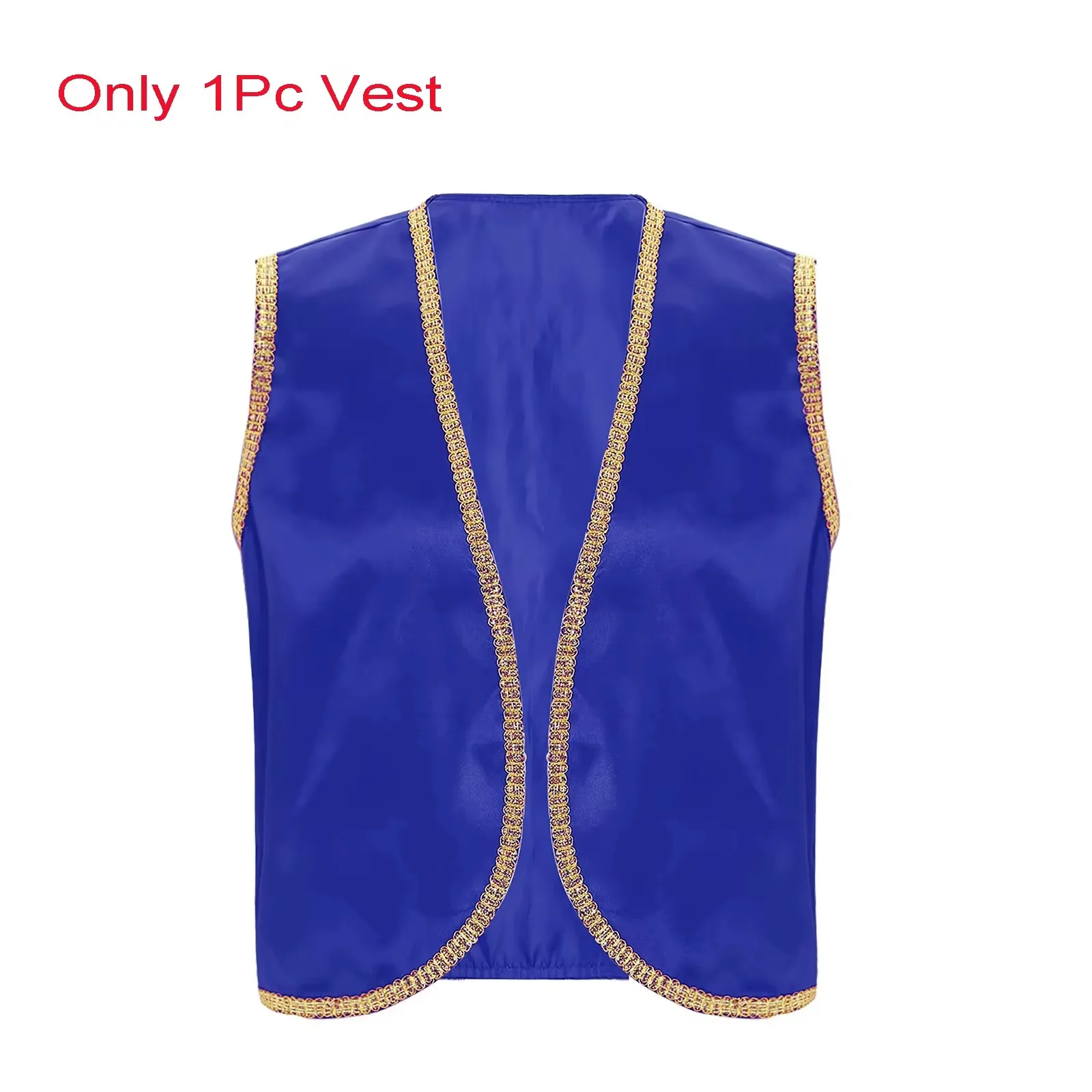 Heren Arabische Prins Kostuum Perzisch-Arabisch Aladijn Halloween Rollenspel Mouwloos Vest met Broekpak Carnavalsoutfits