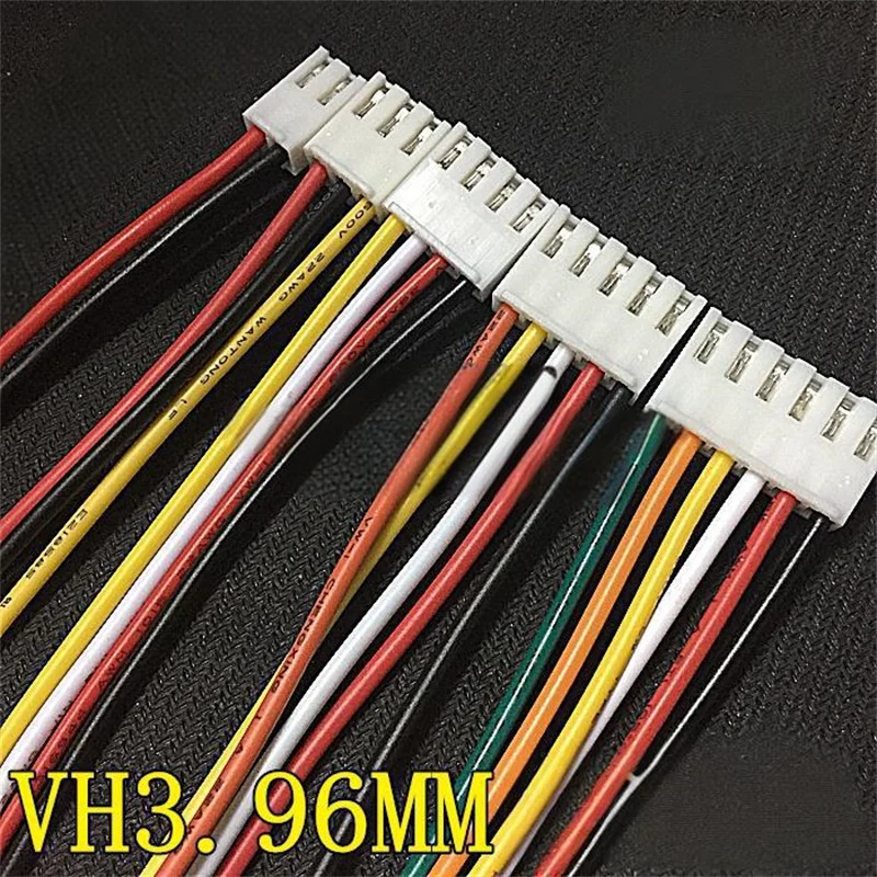 10PCS 5PCS Colorful Electronic Wires with 3.96mm Pitch VH3.96MM-2/3/4/5/6P Single-end Wires, Tin-plated Other End, Length 20cm