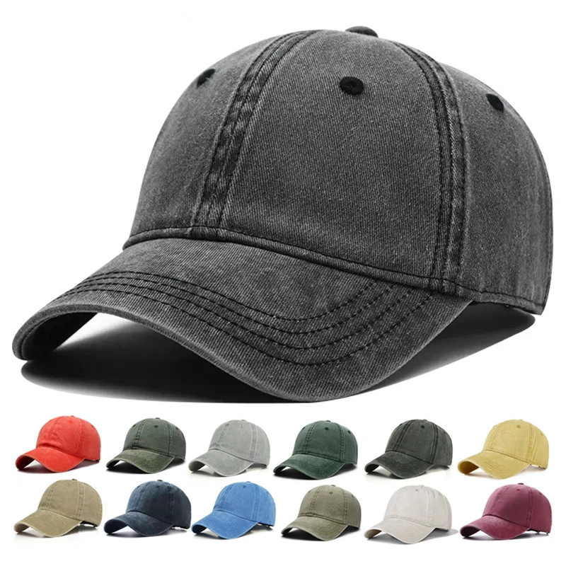 

Baseball Cap Washed Denim Men Women Hat Vintage Hip Hop Caps Solid Color Hat Bone Outdoor Casual Sport