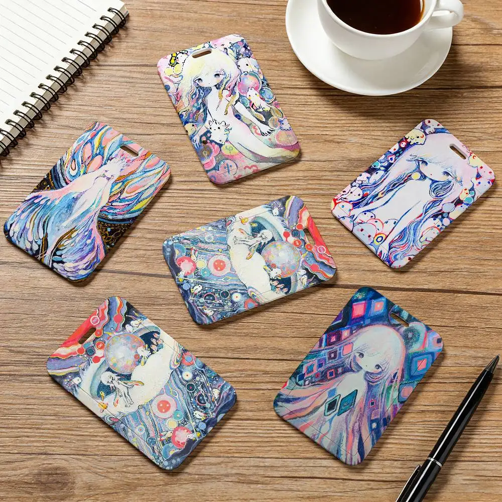 Art S-Si_ku.k Neck Strap Lanyard Card Holder ID Bus Card Cover Badge Holder Pass Hang Rope Lariat Gifts Keys Accessories