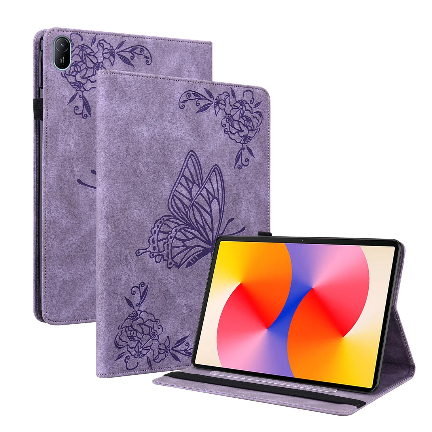 3D Emboss Butterfly Wallet Stand Cover For Huawei MatePad SE 11inch AGS6-W00 W09 2024 Wallet Shockproof Tablet Case