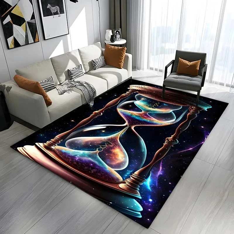 Hourglass of Time Stardust Pattern Rug Carpet for Living Room Bathroom Mat Creative Doormat Carpet for Bedroom Home Decor