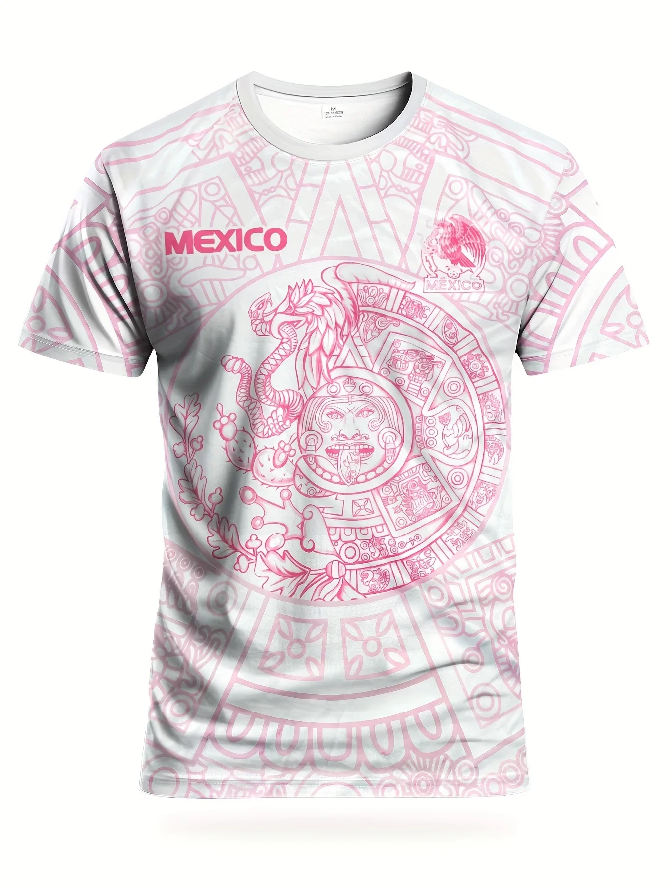 2025 Summer Hot Aztec Mexico Men's Short sleeved Football Sweatshirt Competition Training Daily Leisure Outdoor Short sleeved