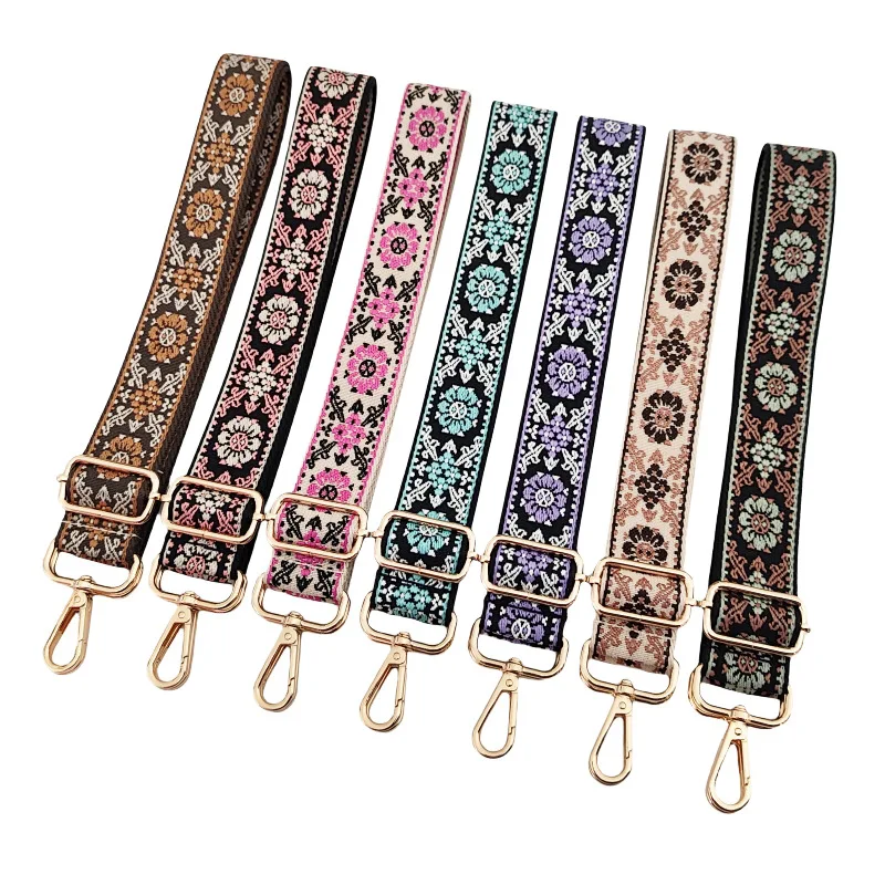 

3.8cm Women Shoulder Messenger Bags Color Jacquard DIY Adjustable Strap Bag Part Accessories Female Universal Handbag Strap