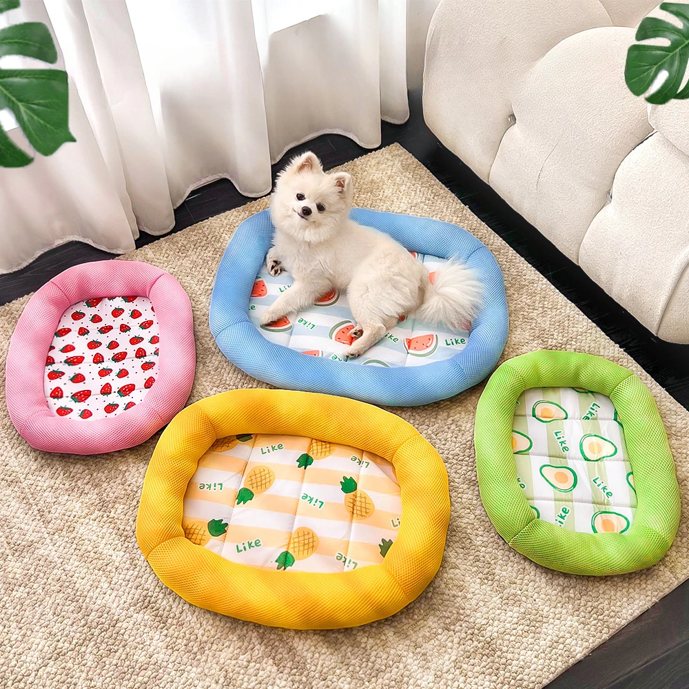 

Summer Cooling Pet Cat Bed Cushion Ice Pad 20Kg Dog Breathable Sleeping Square Mat for Puppy Dogs Cats Pet Kennel Cool Cold