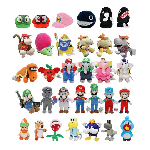 Bowser Dry Bones Koopa Bullet Bill Piranha Elephant Toad Peach Koops Poplin Snail Odyssey Cappy Apple Yoshi Plush Toy
