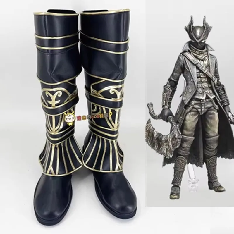 

Обувь для косплея Games Bloodborne Hunter, сапоги ручной работы из искусственной кожи