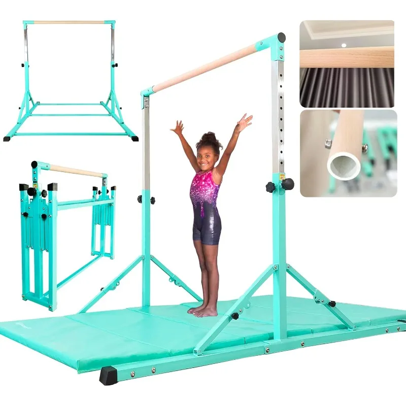 Foldable gymnastics bar, folding training bar for kids and teenagers aged 3-18