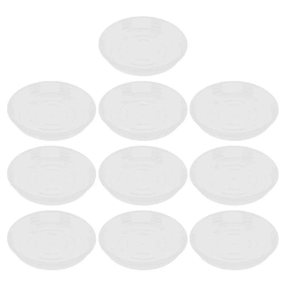 

10Pcs Plastic Flower Pot Tray Round Drainage Saucer for Potted Plants Indoor Humidity Tray No Hole Design Easy Clean Surface