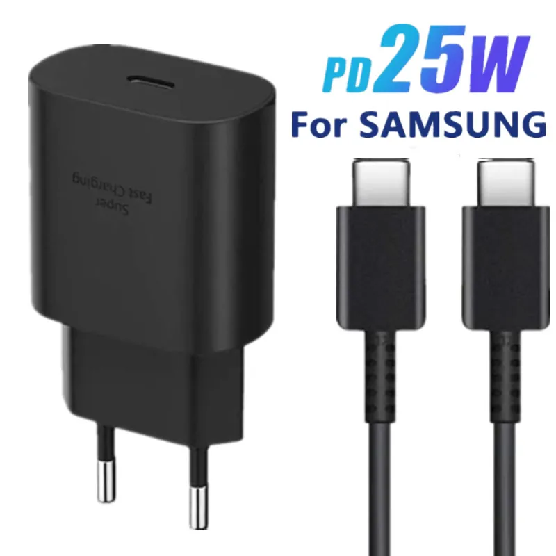 EU US Plug 25W USB-C Super Fast Charger Type C PD Wall Power Adapter For Samsung Galaxy S24 S23 S22 S21 S20 For iphone 16 15 Pro