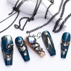 6 unids/pack de cadena mixta de Corea japonesa, oro, plata, Metal, cadena de uñas 3D, decoraciones de Arte de uñas, accesorios de joyería, SUMINISTROS DE MANICURA