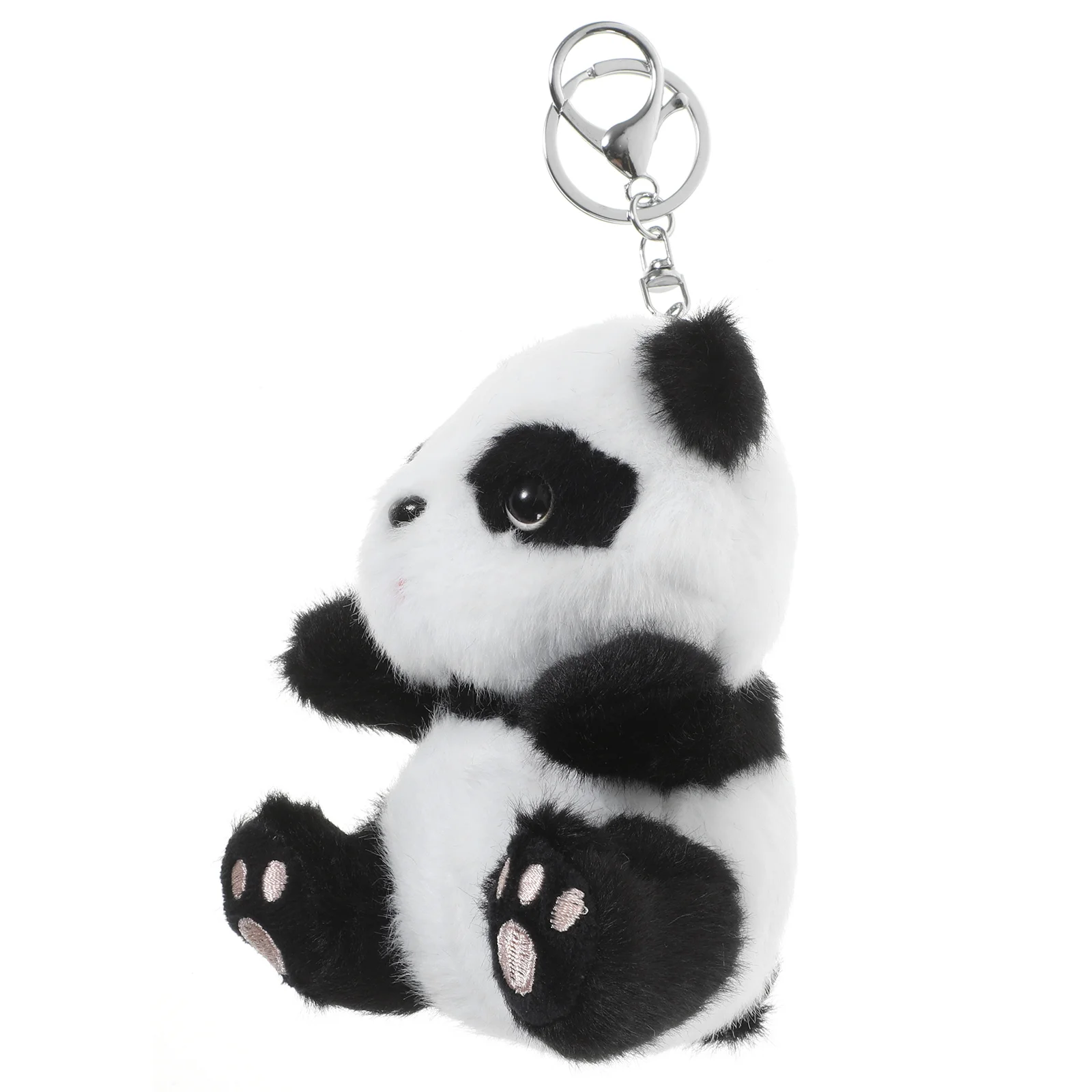 

Panda Plush Pendant Keychain Bag (keychain Black) 1pc Cartoon Adorable Ring Hanging Pendants Animal Keyring Wallet Backpack