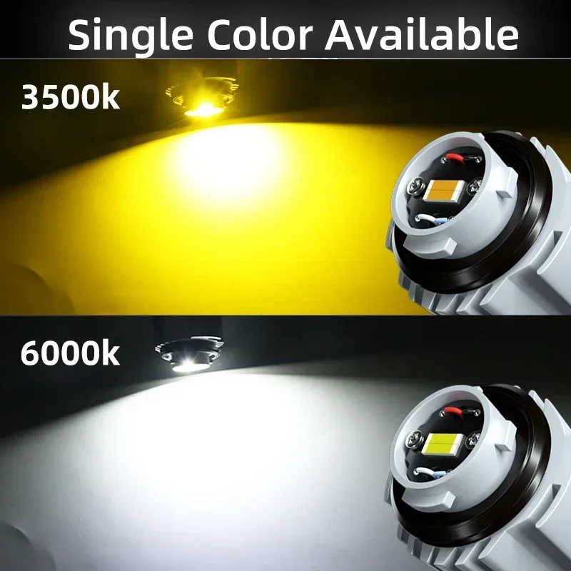 2pcs Car LED Fog Lights Bulbs Dual Colors White Yellow DRL Lamp Replacement For Honda Civic XI 11th Gen MK11 2021 2022 2023 シビック