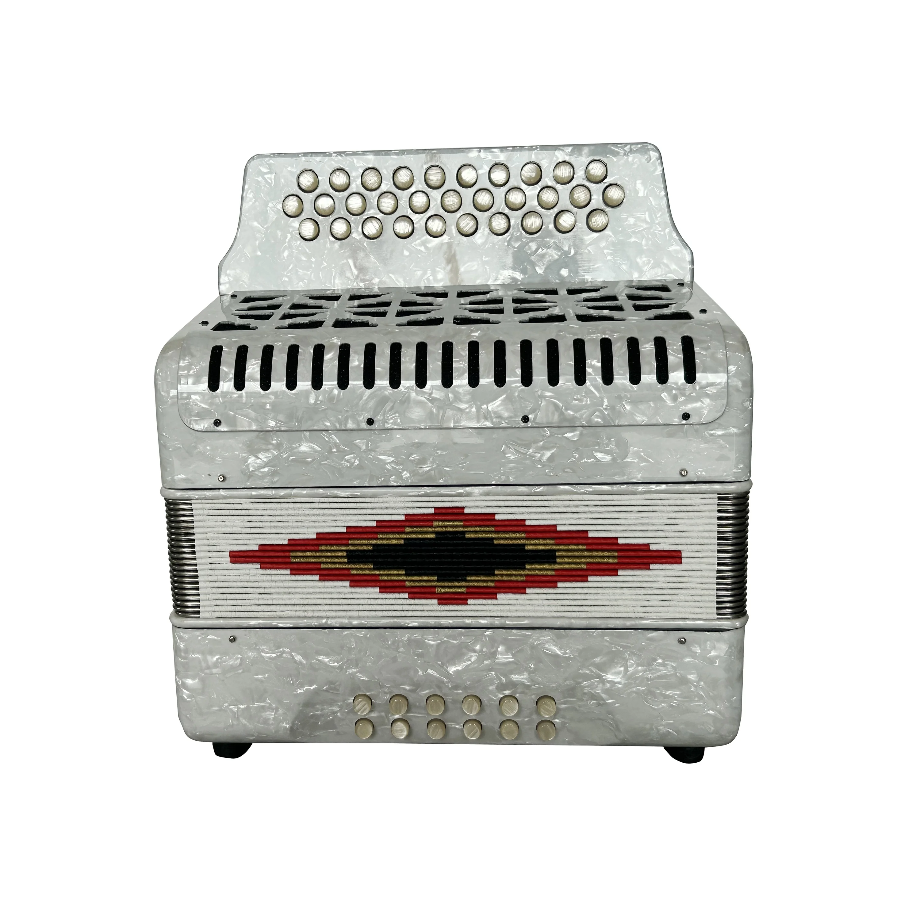 

JB3112A Accordion Instrument 31 Button 12 Bass Professional Diatonic Made Wood For Students White Color Affordable