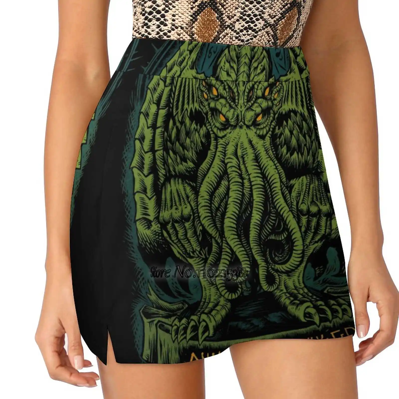 The Sleeper Of R'Lyeh S-4Xl Tennis Skirts Golf Fitness Athletic Shorts Skirt With Phone Pocket Cthulhu Hp Elder One Rlyeh