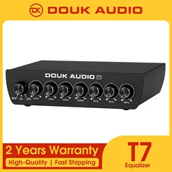 Douk Audio T7 7-Band Equalizer Balanced XLR / RCA Preamp for Home Amplifier