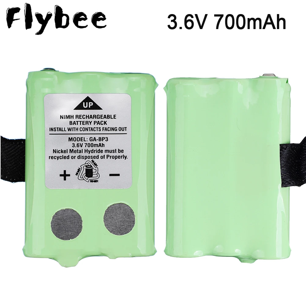 2pcs 3.6V 700mAh GA-BP3 Batteries for Cobra PR145/150 /155G Walkie-Talkie 2-Way Radios Ni-MH Regarable Batteries