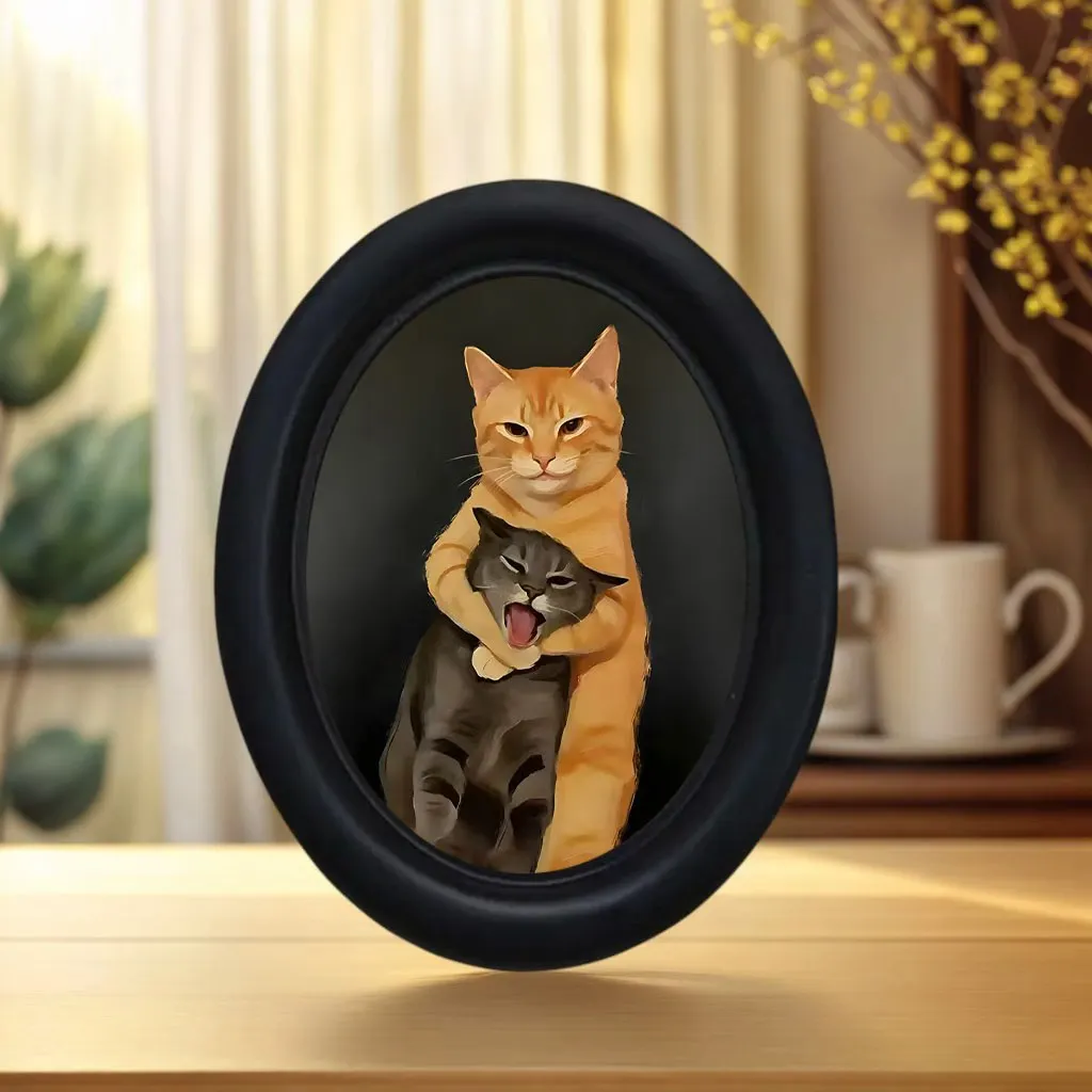 1 Piece of Funny Cat Wall Decoration, Silly Cat Fighting Desktop Decoration, Quirky Novelty Home Decor, Prank Gift for Cat Lovers, Creative and Unique Ornament