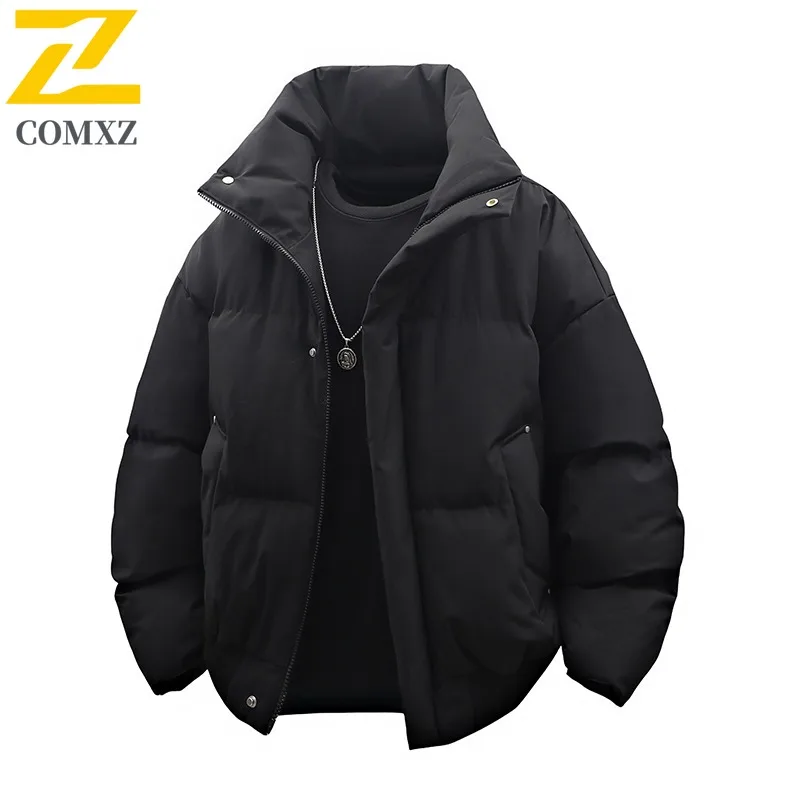 COMXZ باركر معطف دافئ فضفاض الوقوف طوق الحد الأدنى التزلج الشارع القطن وسادة مبطنة الثلوج العصرية الشتاء سترة ملابس للرجال