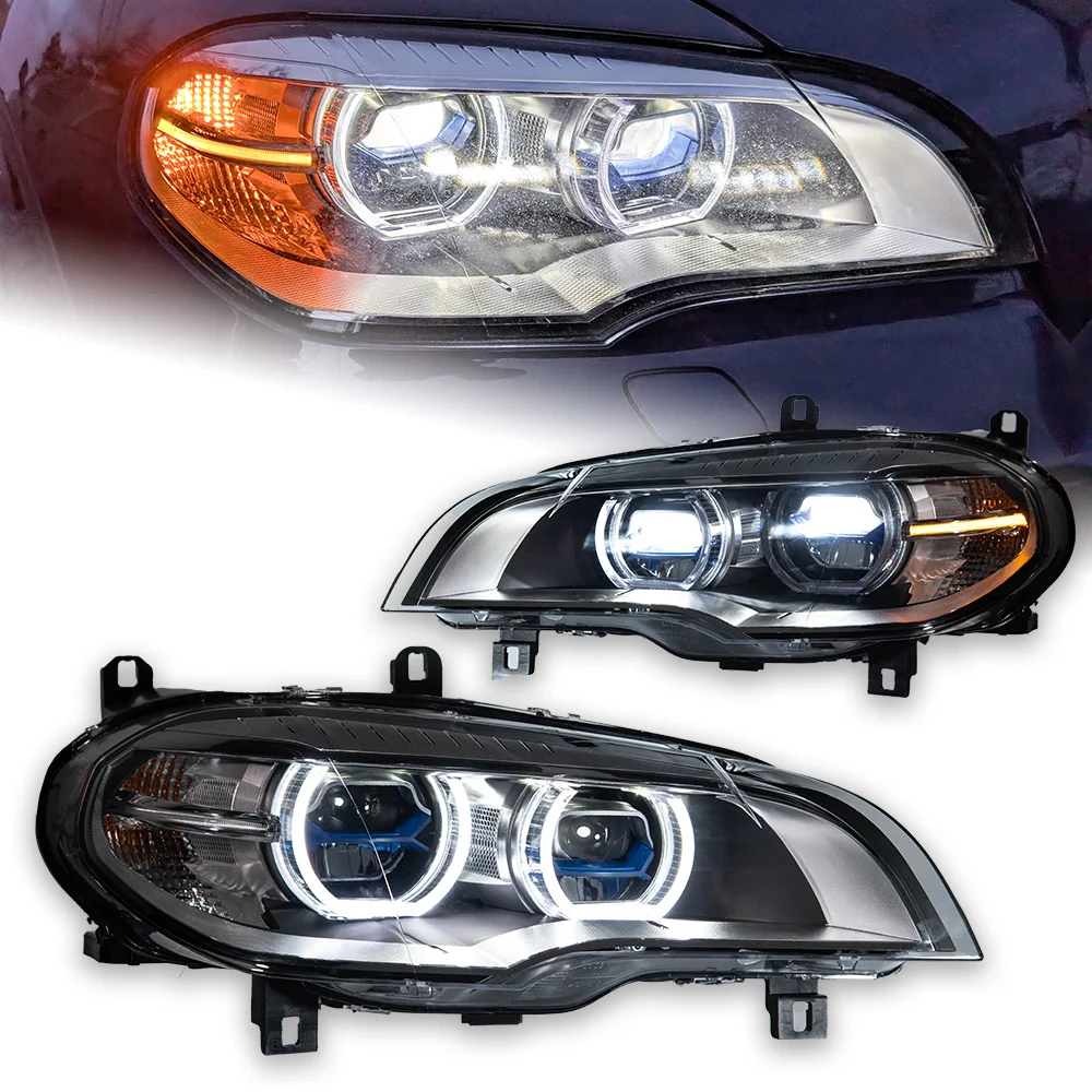Car Styling Head Lamp For BMW X5 Headlights 2007-2013 E70 LED Laser Projector Lens Design DRL Signal Lamp Automotive Accessories