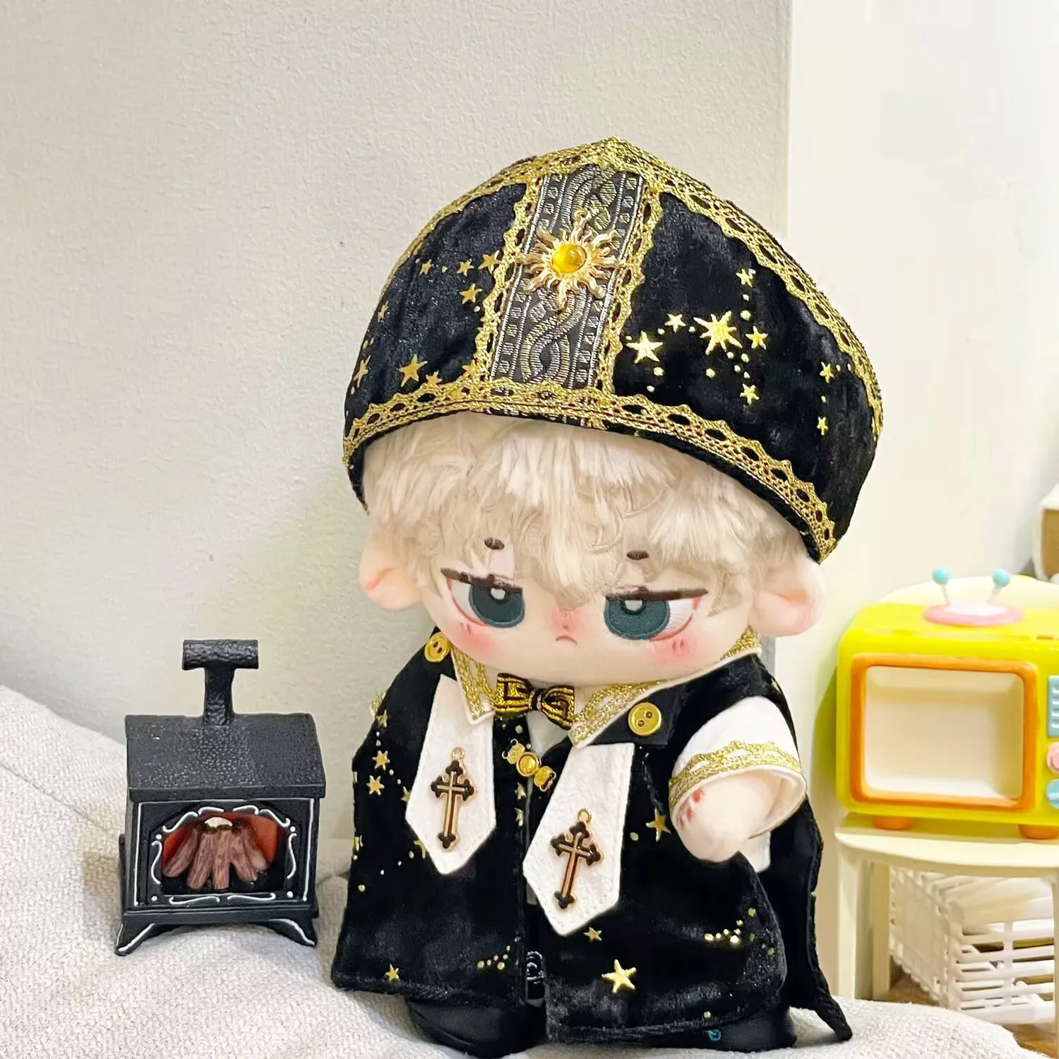 ملابس دمى قطنية 20 سنتيمتر ، ملابس أطفال 20 سنتيمتر ، نماذج ذكر ، دمى على شكل نجمة ، جسم سمين عادي ، ملابس دمى الكاهن