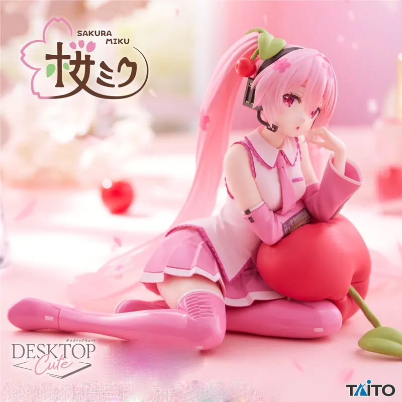 

Genuine Original Furyu Action Figure Sakura Miku Cherry Cushion Ver. Desktop Cute Pvc Anime Figure Collection Model ift Doll Toy