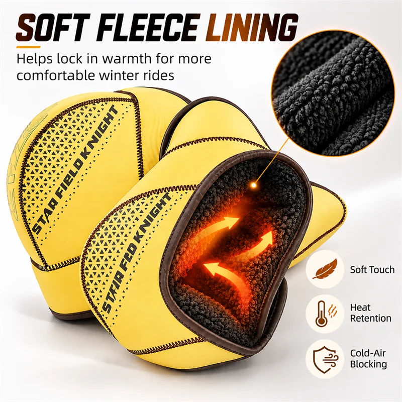 Star Field Knight Motorcycle Cycling Handlebar Mitts Winter Warm Gloves Grip Cover Windproof Rainproof Snowproof Riding Gears
