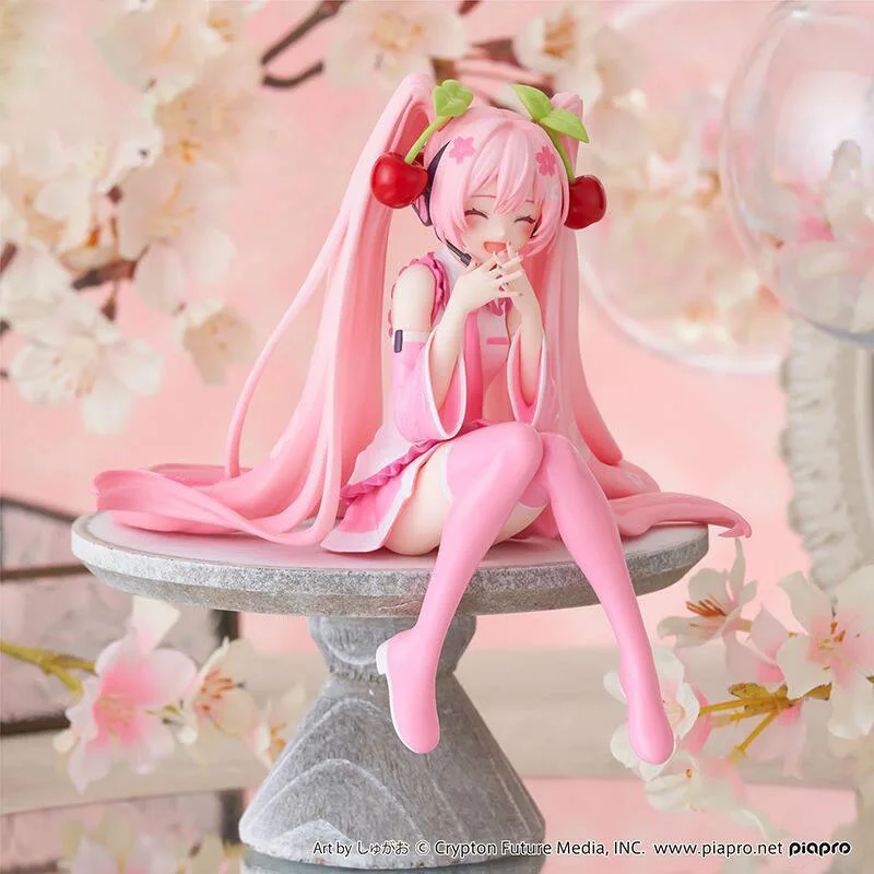 Bandai Furyu Hatsune Miku Sakura MIKU Stopper Figure Pvc Anime Action Figurine Toys for Kids Gifts Collectible Model Ornaments