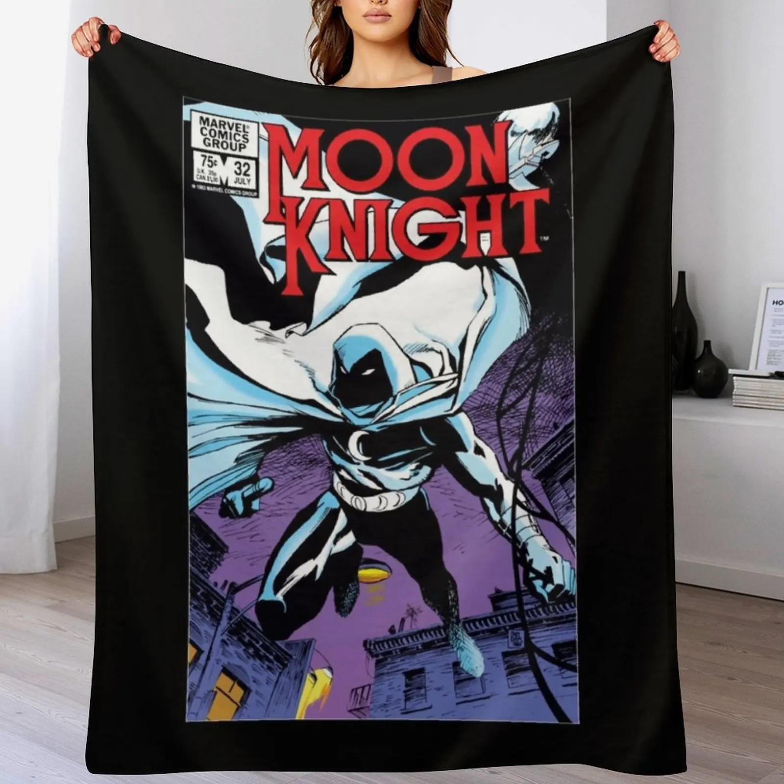 

Comic Cover MoonKnight Throw Blanket Soft Plush Plaid Plaid on the sofa Quilt Blankets