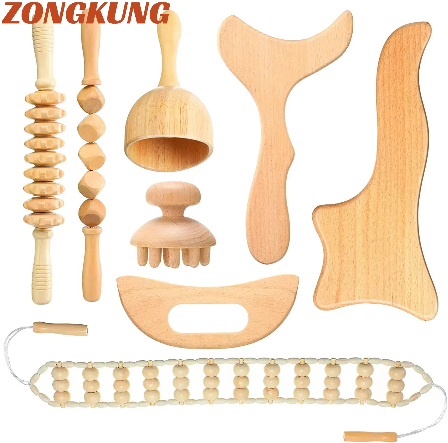 

Wooden Therapy Massager Maderoterapia Kit For Lymphatic Drainage Anti Cellulite Body Slimmling Wood Gua Sha MassageTools