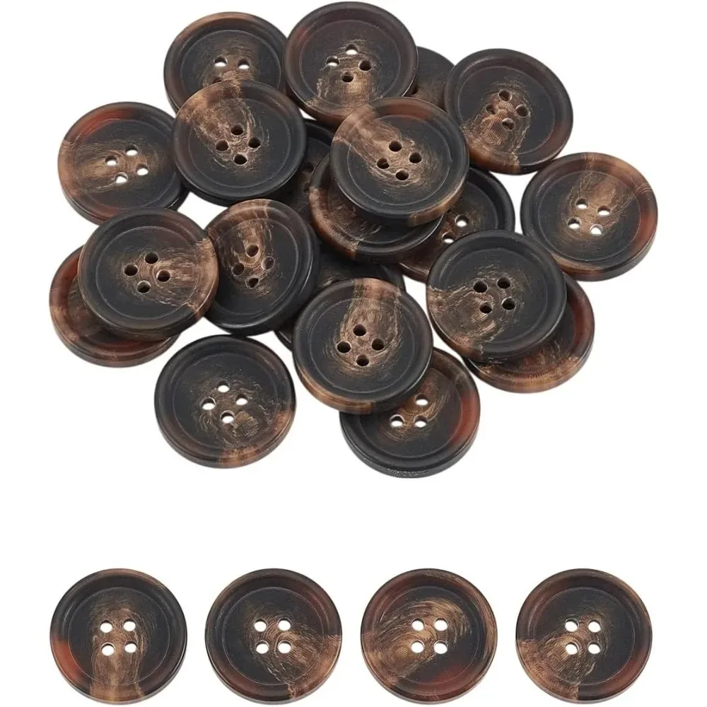 

20 шт. черные плоские круглые пуговицы из смолы с 4 отверстиями, 25x5 мм, смоляные швейные пуговицы, пуговицы круглой формы для шитья с отверстием 2-3 мм для мужчин