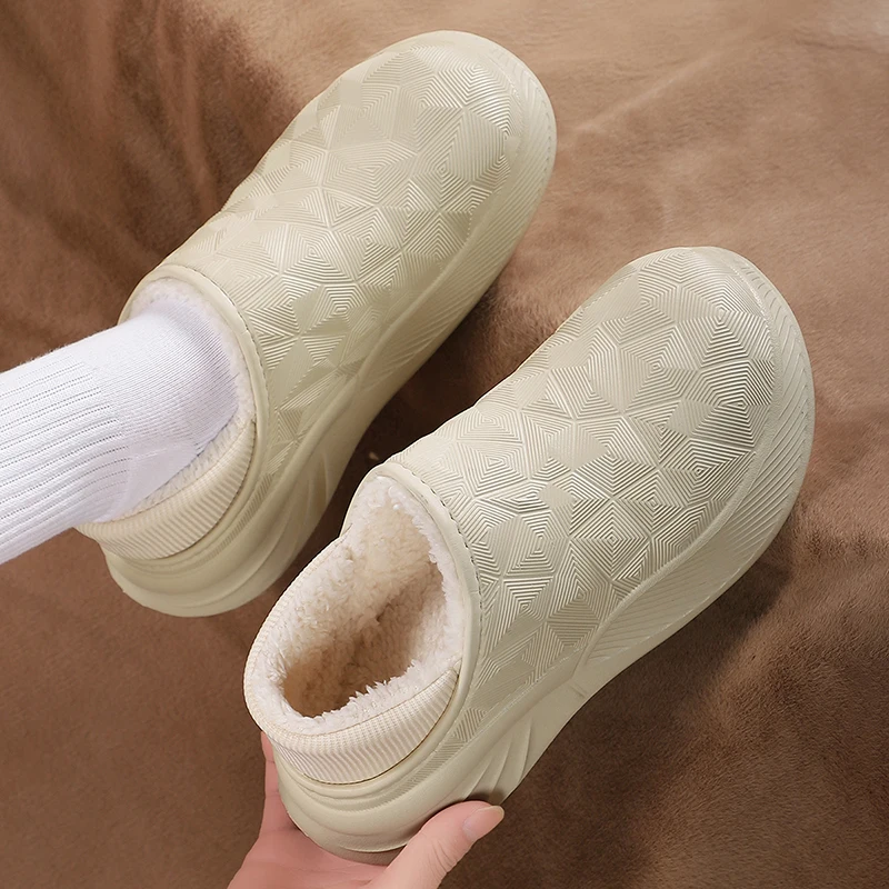 شباشب قطنية مقاومة للماء للرجال والنساء، للخريف والشتاء، كعب مغلق، موديل جديد 2025، داخلي غير قابل للانزلاق، مبطن بالصوف، أحذية قطنية دافئة للارتداء الخارجي #1