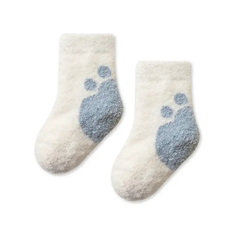 Baby Girls Boys Winter Warm Thicken Socks Newborn Fur Velvet Anti Slip Solid Floor Socks for Kid Infant Cute Clothes Accessories