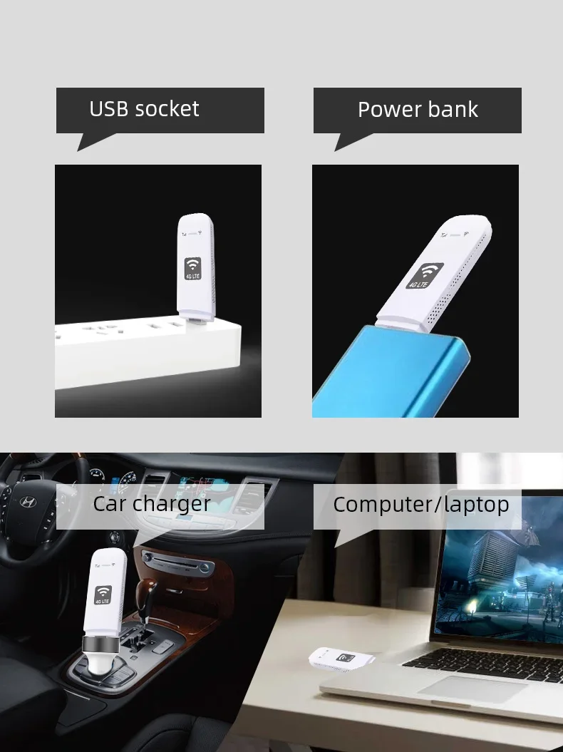 

USB-маршрутизатор Wi-Fi 4G LTE со слотом для SIM-карты Портативный модем Wi-Fi LTE USB 4G Plug and Play