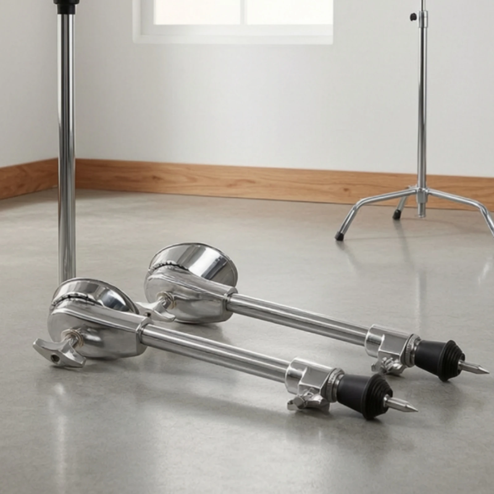 Bass Drum Legs Chrome Drum Set Legs Hardware Stable Anti-Skid for Drummers, Stage, Rehearsal Studio