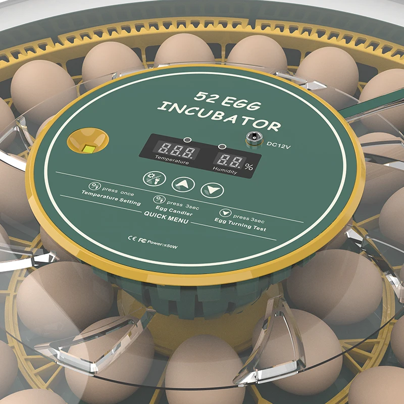 99% Hatching For Rate WONEGG 2024 52 Eggs Incubator New Humidity Display Flexible Egg Tray Duck Chicken Goose Quail Bird