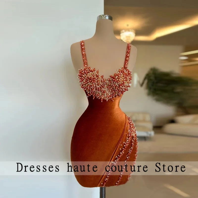 Stardust Fashionable Beads Bodycon Homecoming Dress Spaghetti Straps Sweetheart Pleat Party Dresses Vestidos de Gala Customized