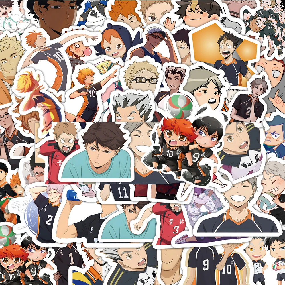 

10/30/60pcs Anime Haikyuu!! Cartoon Stickers Cool Graffiti Decals for Suitcase Stationery Computer Hinata Shoyo Sticker Kid Toys