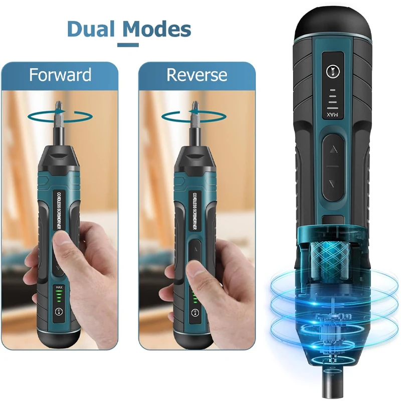 19 in 1 Electric Screwdriver Mini Power Tools with LED Light Adjustment Multi-function Disassembly Torque Repair Tools Kit