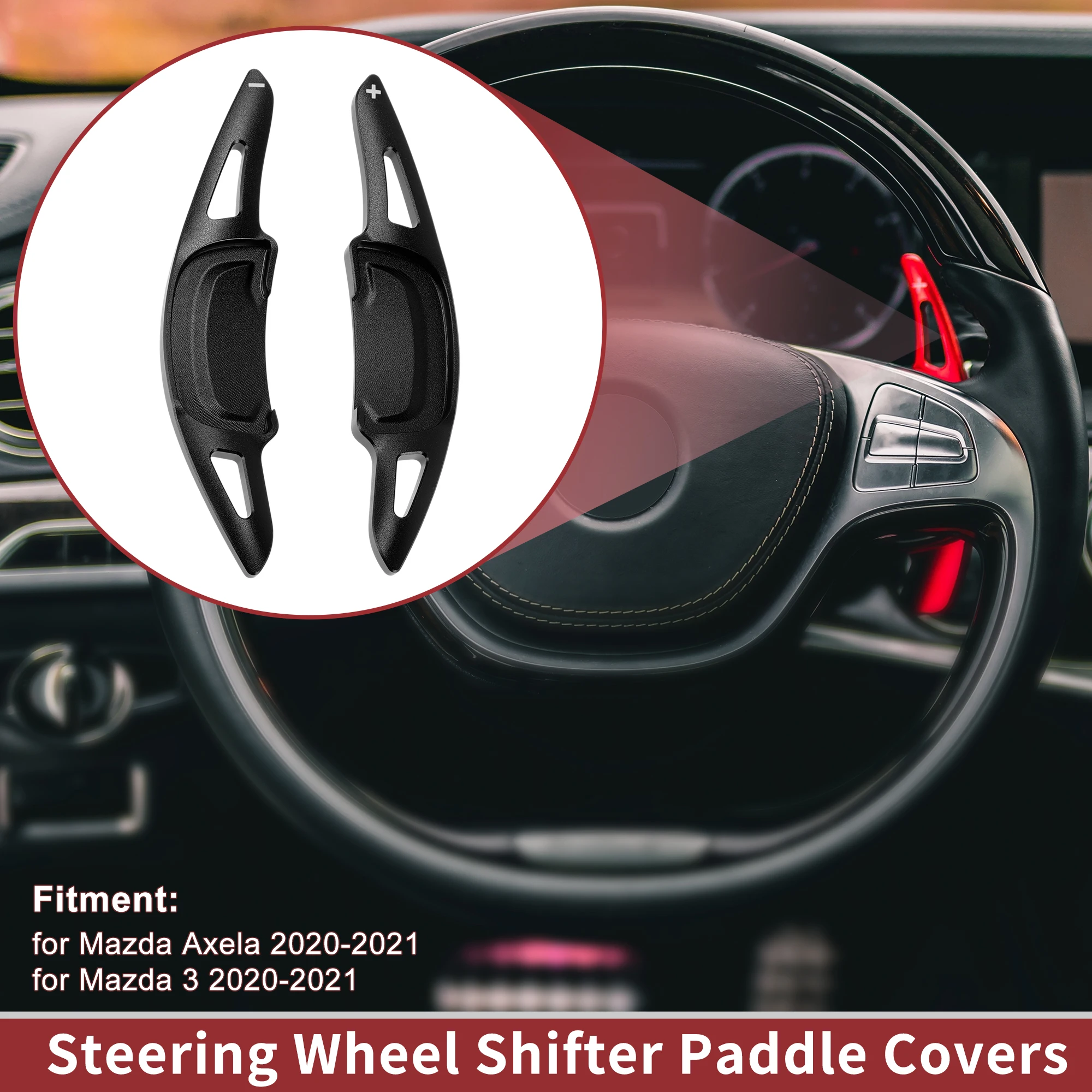 

UXCELL 1 комплект черных лопастей рулевого колеса из алюминиевого сплава для Mazda Axela 20-21