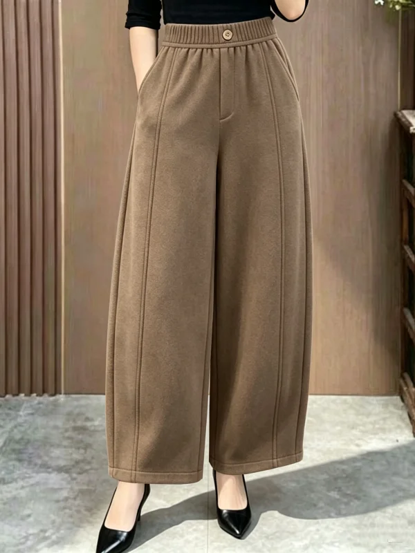 Fashionable High Waist Wide Leg Pants Women's Casual Trousers Autumn 2026 Elastic Loose Balloon Pants Comfortable Polyester