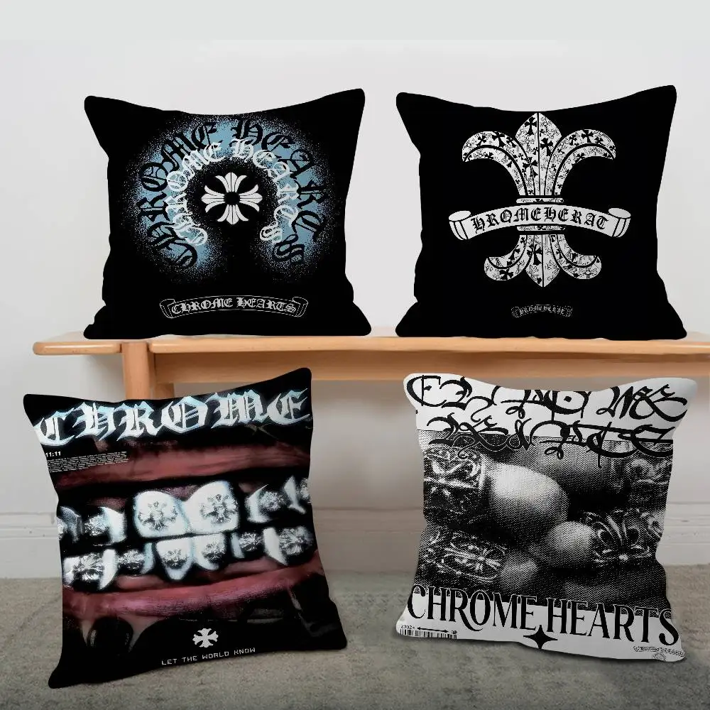 

Classic Luxury Logo C-Chrome-S Cushion Cover Car Throw Pillow Case For Sofa Car Christmas Gift 40x40cm 45x45cm