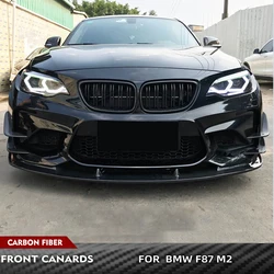 Carbon Fiber Car Racing Front Bumper Side Splitters Canards Vents Decoration Trims for BMW 2 Series F87 M2 Coupe 2016 2017