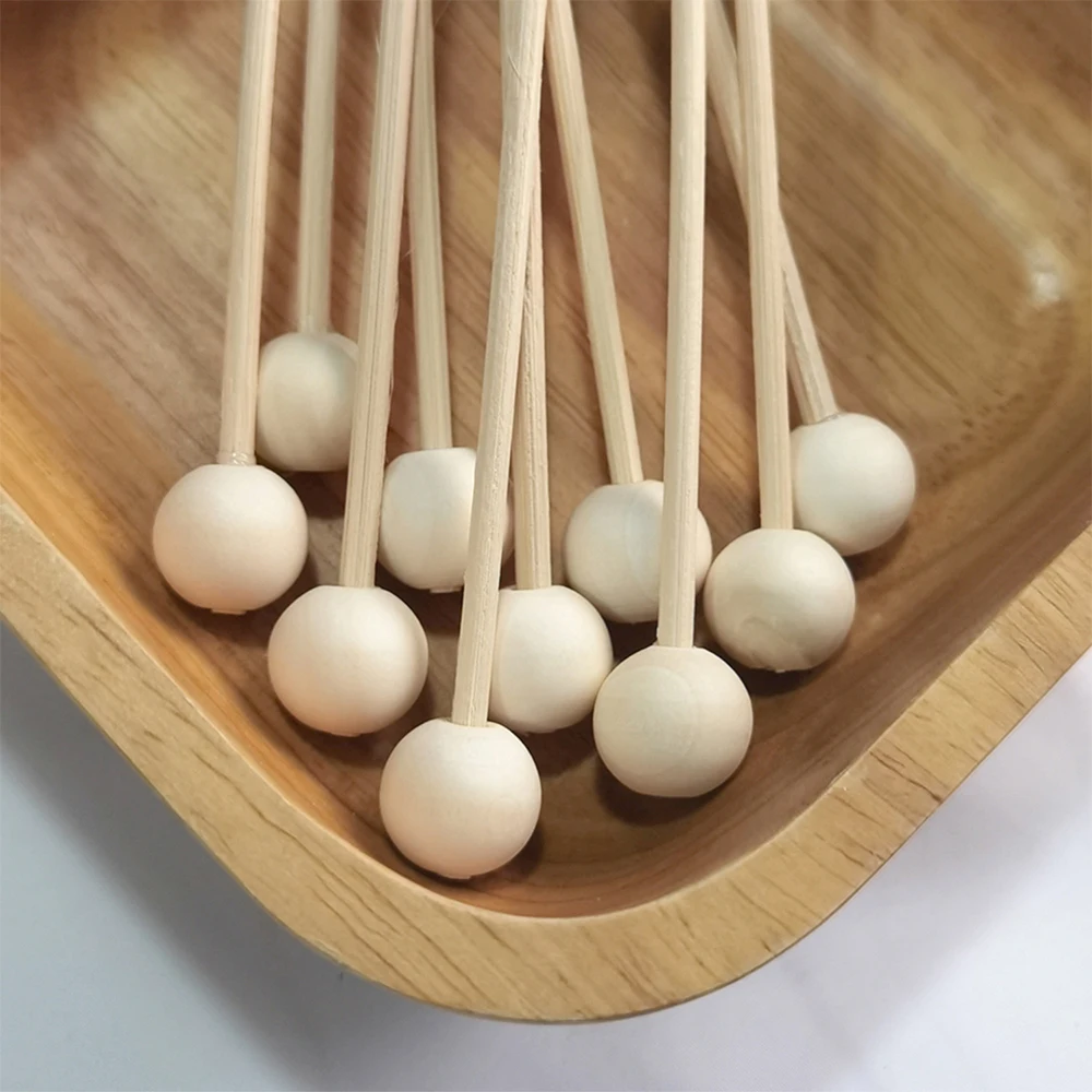 10pcs D14mm Wooden Ball Sticks For Home Fragrance, Reed Diffuser 22cmx3mm Rattan Sticks Replacement Reed Sticks Home Decoration